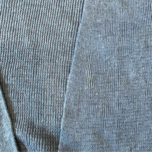 Eileen Fisher Linen Open Front Cardigan Sweater Medium Blue Preppy Coastal Drapy - Picture 3 of 9